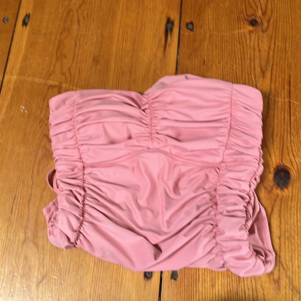 J. Crew Pink Ruched One-Piece Swimsuit